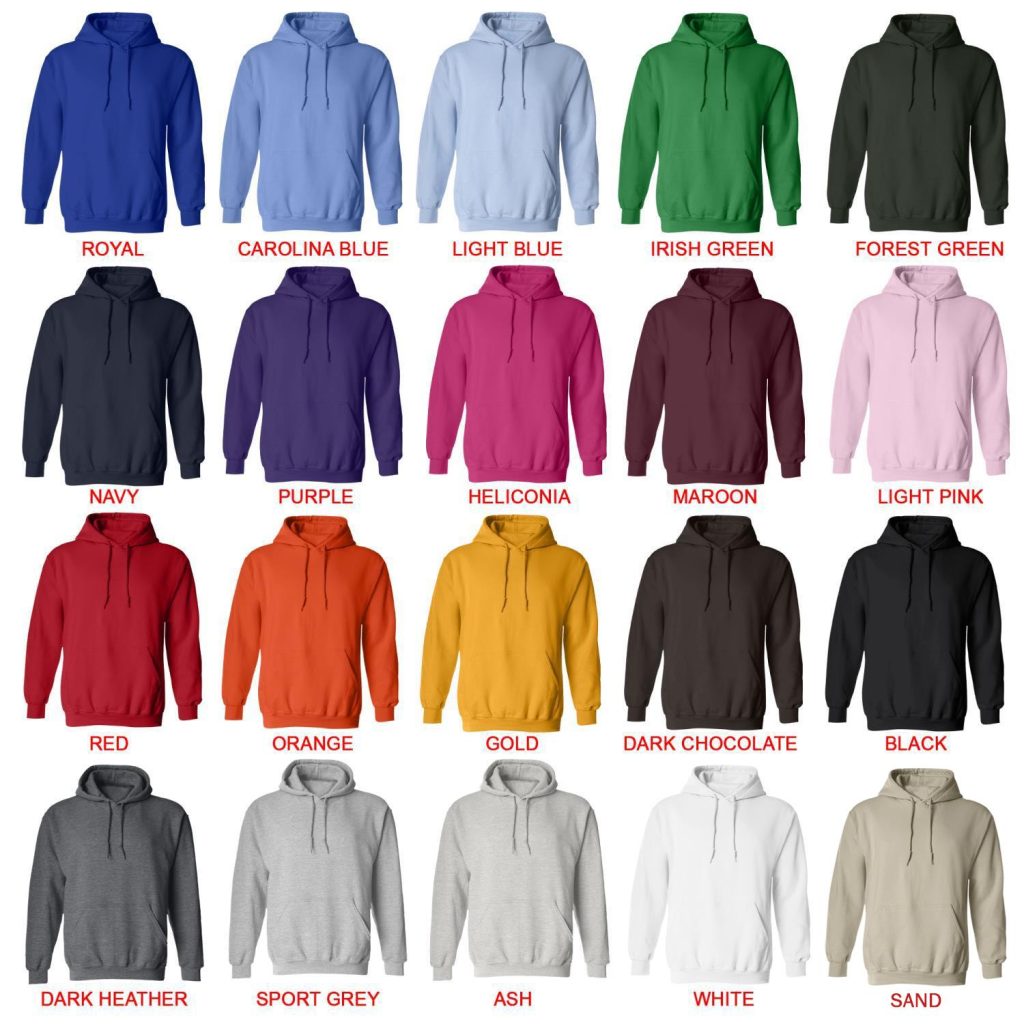 hoodie color chart - Labrador Gifts