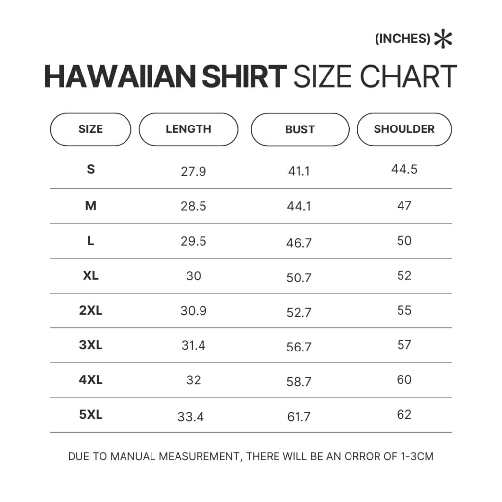 Hawaiian Shirt Size Chart 1 - Labrador Merch